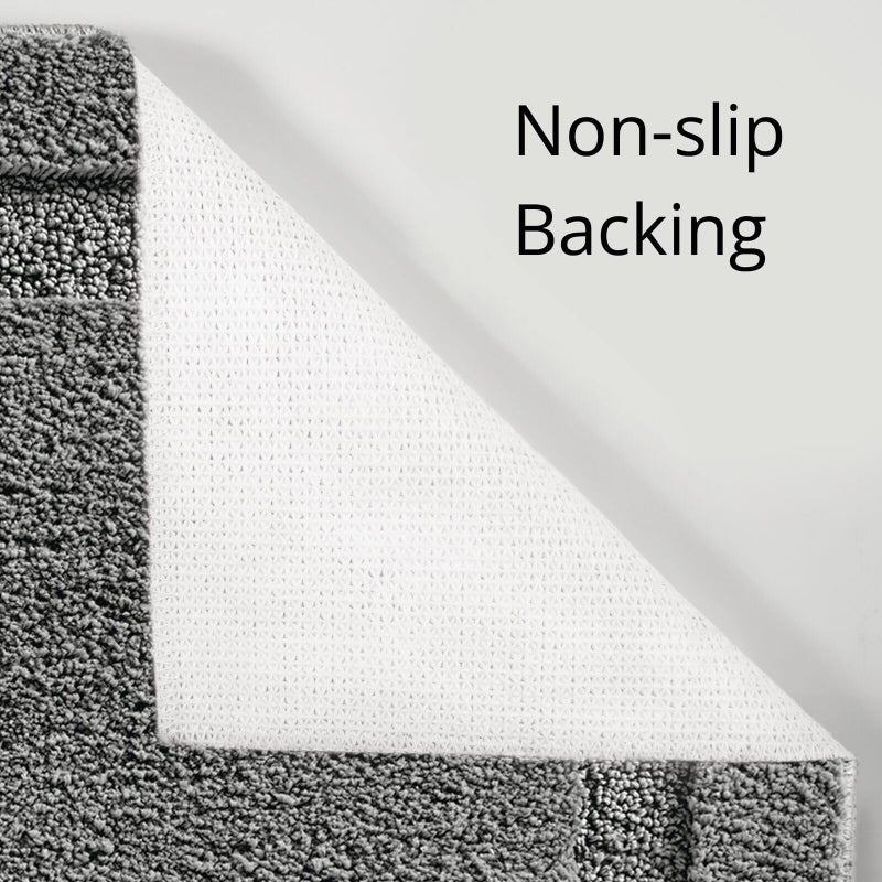mDesign Large Modern Bath Mat Runner - Non-Skid Bathroom Rug - Long Oversized Machine Washable Floor Carpet - Extra Long Hydra Collection - Charcoal Gray - Image 5